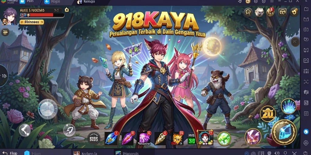 Tampilan gameplay seru di 918KAYA dengan karakter Anime.