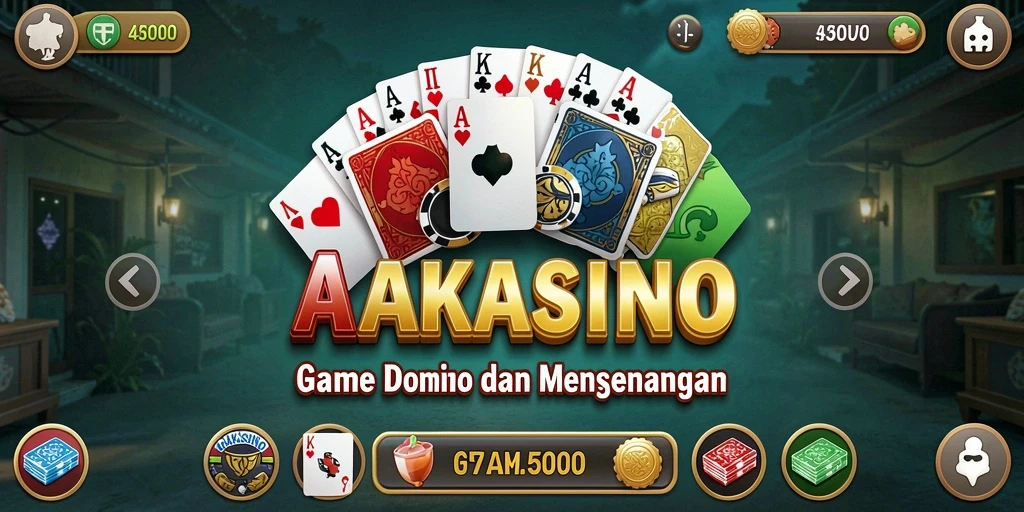 Screenshot gameplay AAKASINO menampilkan pemain asyik bermain domino.