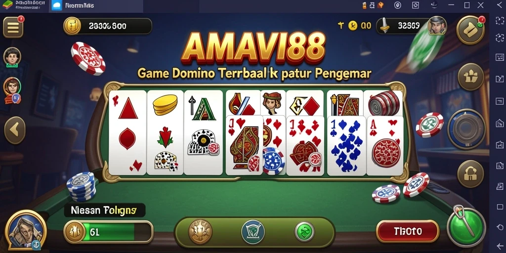 Screenshot gameplay AMAVI88, menampilkan aksi seru permainan domino.