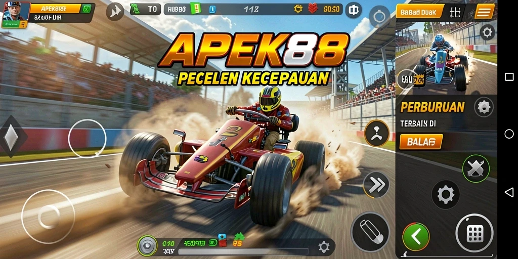 Tampilan aksi balapan intens dalam APEK88 dengan grafik yang memukau.