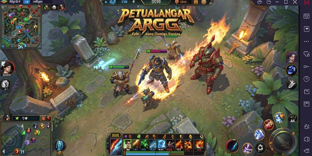 Screenshot gameplay DS99 menampilkan aksi seru dalam pertarungan ARPG.
