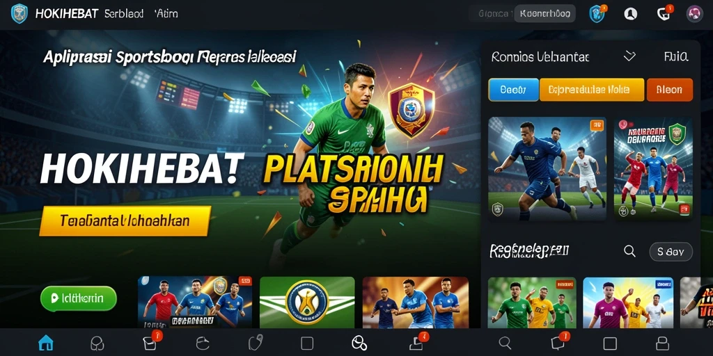 Tampilan HOKIHEBAT menampilkan antarmuka sportsbook yang modern.