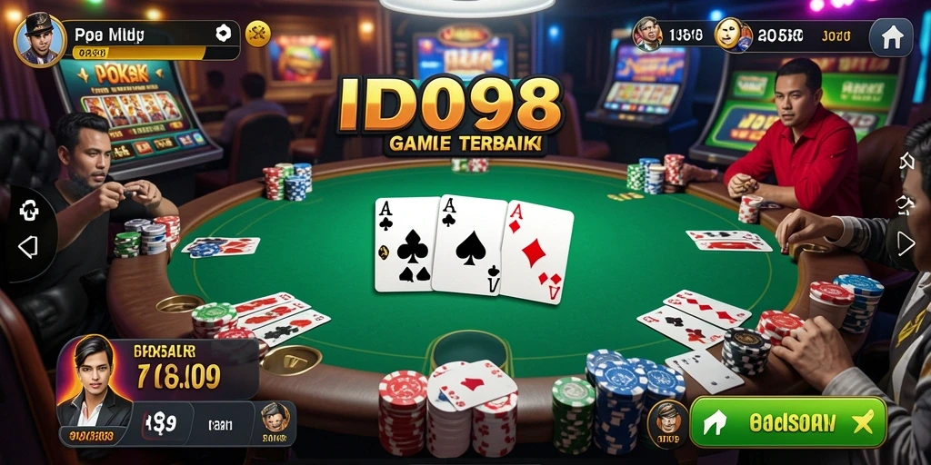 Tampilan gameplay Poker yang seru dan interaktif.