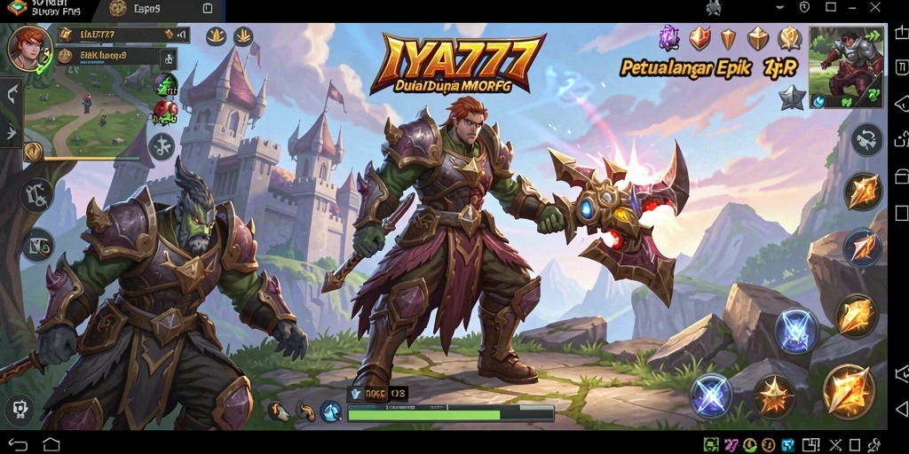 Screenshot utama IYA777 menampilkan aksi seru dalam pertempuran MMORPG.