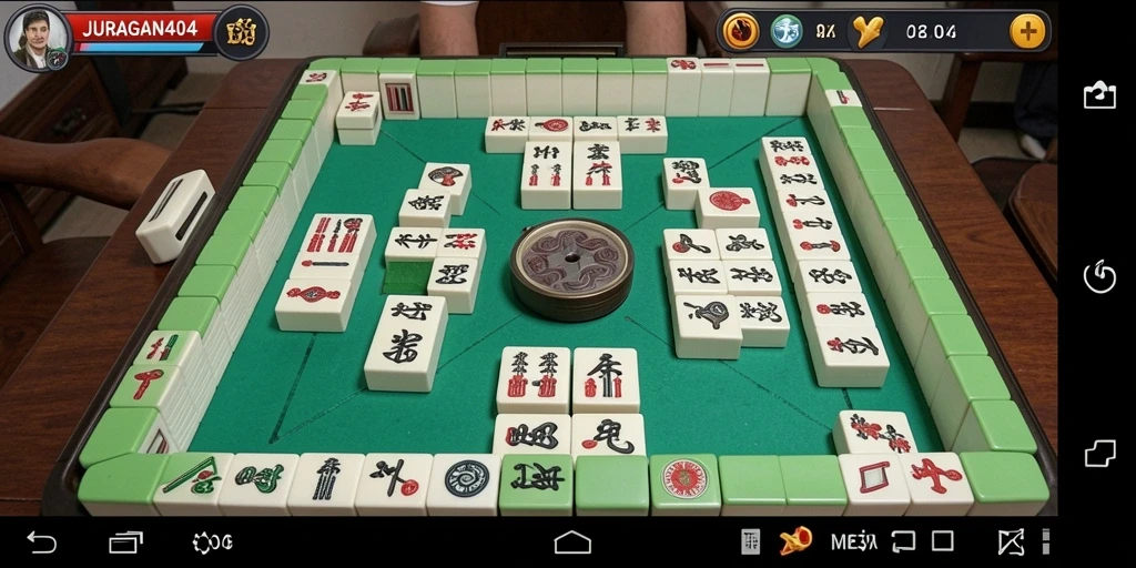 Tampilan gameplay JURAGAN404 yang seru dan menantang dalam permainan Mahjong.