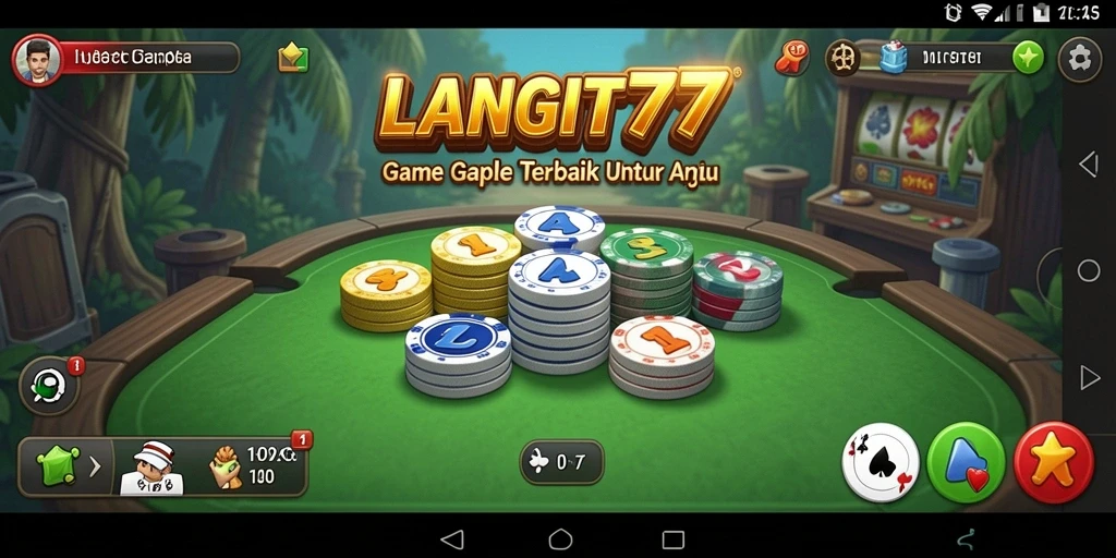 Screenshot gameplay LANGIT77 menampilkan keseruan permainan Gaple.