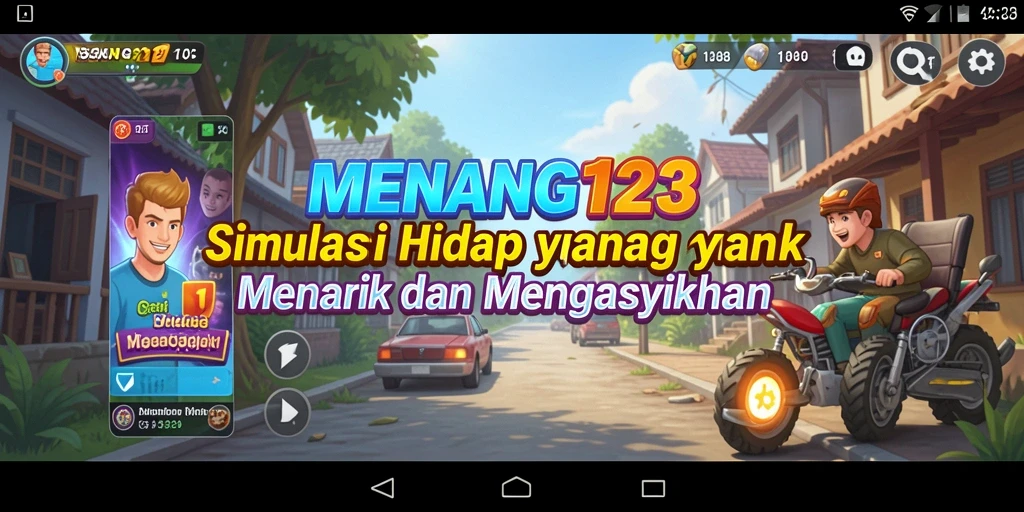 Tampilan utama game MENANG123 yang menunjukkan simulasi kehidupan yang menarik.