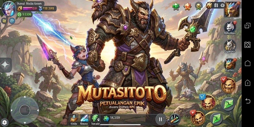 Tampilan gameplay <strong>MUTASITOTO</strong> yang menampilkan aksi seru dalam dunia RPG.