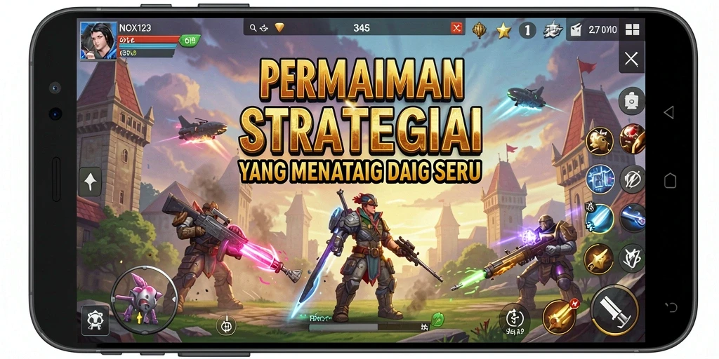 Screenshot gameplay NOX123 menampilkan strategi yang intens dan grafis yang menarik.
