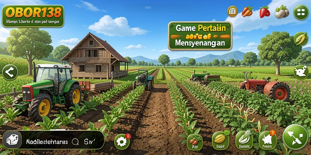 Tampilan gameplay OBOR138 yang menampilkan aktifitas pertanian.