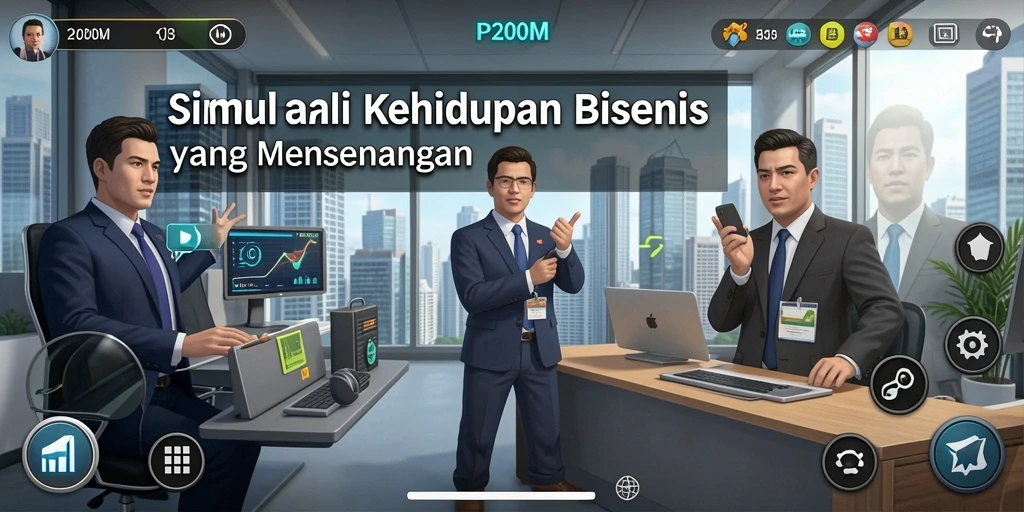 Tampilan gameplay menarik saat membangun bisnis di P200M.