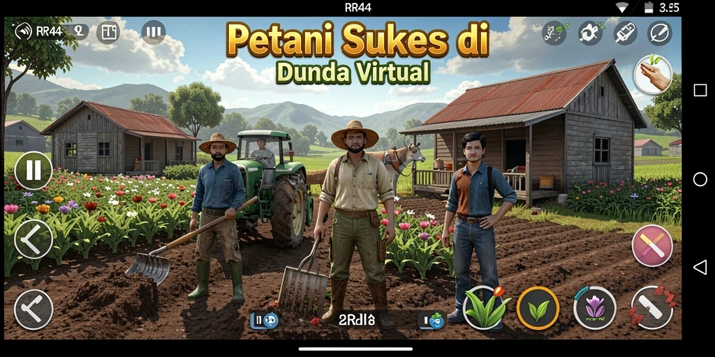 Tangkapan layar dari gameplay pertanian yang menarik di RR44.