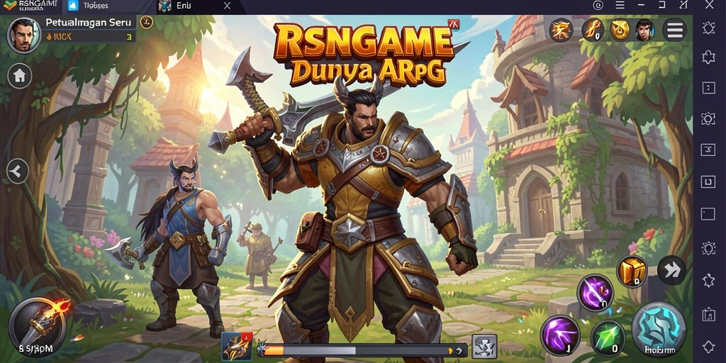Screenshot gameplay RSNGAME menampilkan aksi bertarung yang seru dan menegangkan.