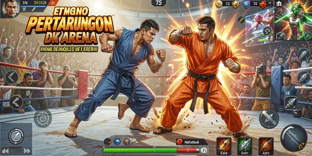 Screenshot gameplay T6 yang menarik di arena pertarungan.