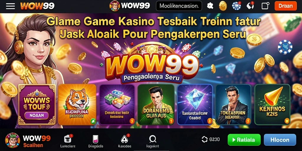 Screenshot WOW99 menampilkan aksi seru di permainan Kasino.