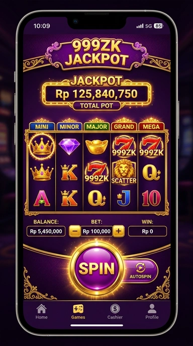 Tampilan antarmuka pengguna 999zk yang sederhana dan menarik.